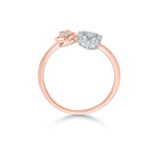 Bague en or rose avec diamants Twin Hexas Fashion - Product Image 5