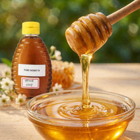 Miel naturel 250g 8,82 oz Bouteille de miel doré pur pour le thé, le petit-déjeuner, la pâtisserie et l'usage quotidien