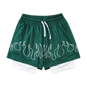 Short de basket-ball pour hommes avec logo personnalisé du fabricant Short de sport en maille respirante en polyester à séchage rapide pour hommes - Product Image 2