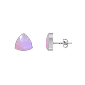 Pendientes de Plata de Ley 925 con Piedra Lunar Rosa, Engaste de Bisel Trillón, Joyería de Moda Hecha a Mano, Paquete de Regalo para Fiesta, Paquete de 3 - Product Image 4