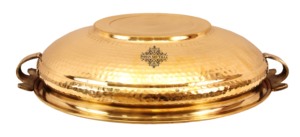 IndianArtVilla Marmite traditionnelle en laiton pur au design martelé pour la maison, l'hôtel et le restaurant-16 litres - Product Image 5