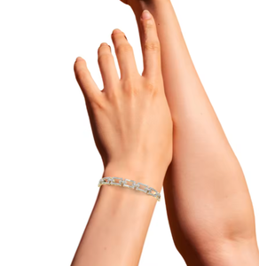 Bracelet de luxe en diamant synthétique certifié 12CT IGI Bracelet en or blanc massif 14K Bracelet en diamant cultivé en laboratoire parfait - Product Image 4