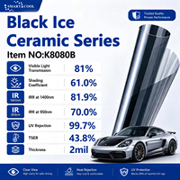 Película de cerámica nano para ventanas de coche con 8 años de garantía, Black Ice Ceramic, 99% de absorción infrarroja, 100% de protección ultravioleta, rechazo de calor.