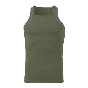 New Fashion Eco-Friendly Quick Dry Sports Tank Tops Men's Print <b>Square</b> Collar Sleeveless <b>T</b>-shirt Spandex/Cotton Gym Streetwear - Product Image 1