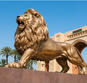 맞춤형 청동 사자 동상 조각 다이 커팅 인쇄 전기도금 황동 인형 주조 기술 작은 장식 - Product Image 6