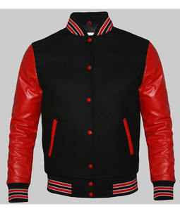 Cuerpo de lana personalizado mangas de cuero Varsity chaquetas hombres mujeres Stand Collar Street CollegeBaseballjacket para hombres DDP envío - Product Image 3