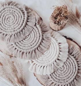 Sous-verre rond en macramé fait main de style Boho - Product Image 2