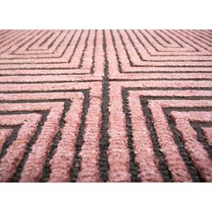 พรมไหมพรมถักมือลายดอกอาซาเลีย สีแดงและสีส้ม พร้อมลวดลายเรขาคณิตและนามธรรม สำหรับห้องนั่งเล่นและทางเดินในบ้าน AIWS-3007 - Product Image 3