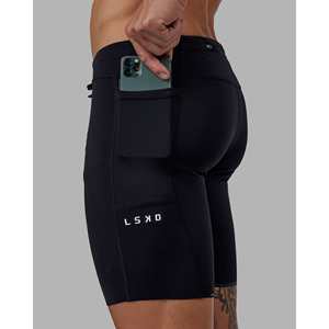 O.G. Pantalones Cortos de Ciclismo con Tirantes de 8 Pulgadas para Día de Carrera - Negros - Product Image 2