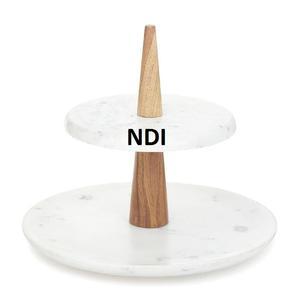 Stylish Stand Marble Plate Metal Hotel Tableware Decoration Accessories Wedding Parties <b>Cake</b> <b>Server</b> Stand For Hotels Usage - Product Image 6