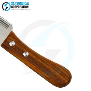 Couteau à rayer pour animaux de compagnie gaucher de haute qualité spécialement conçu pour les toiletteurs gauchers en acier inoxydable pointe arrondie sûre CE - Product Image 5