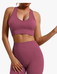 Conjunto de yoga para mujer Sujetador deportivo de yoga Gimnasio sin costuras Ajustado Correr Entrenamiento Deportes Conjunto de yoga Ropa de gimnasio - Product Image 5