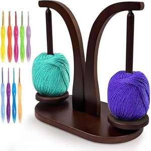 Support de fil en bois amélioré pour le crochet et le tricot Support de rangement pratique pour filer le fil en bois disponible à bas prix - Product Image 3