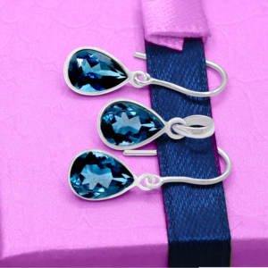 Buy Top Quality Handmade London <b>Blue</b> Topaz Pear Faceted Earring Pendant Set In Solid 925 Sterling Silver <b>Jewelry</b> For Wholesale - Product Image 4