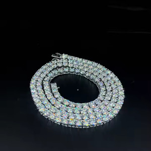 Chaîne de collier de tennis de taille personnalisée Bling Bling Iced Out Vvs Moissanite Diamond Chaînes de conception personnalisée au prix de gros - Product Image 3
