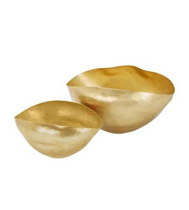 Bol en métal de forme irrégulière, finition dorée, dernière arrivée, bol en métal - Product Image 1
