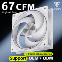 Ventilateur de boîtier PC XINMAI blanc 120 mm à haut débit d'air 67 CFM 2600 tr/min 4,8 mm H2O 4 broches avec roulement hydraulique pour un refroidissement performant