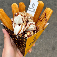 Porte-cônes en papier pour churros de qualité alimentaire |   Emballage personnalisé avec marque |   Fournisseur de boîtes à emporter