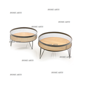 Ensemble de 2 présentoirs à dessert de tailles différentes, support à gâteau en bois et en fer de forme carrée au prix le plus bas - Product Image 3