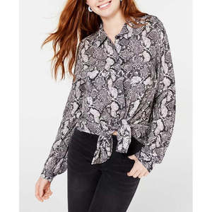 Camicia Utility in Chiffon Stampato Hippie Rose per Ragazze, Colore Argento, Taglia Piccola - Product Image 1