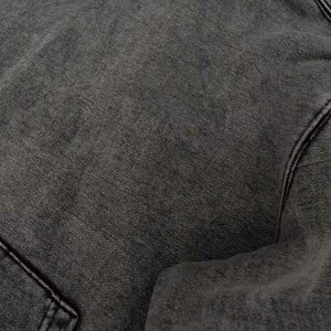 Sudadera con Capucha para Hombre, 100% Algodón, Felpa Francesa, Color Sólido Lavado, con Bolsillo, Estilo Casual Urbano, Corte Regular, para Otoño, Color Gris - Product Image 5