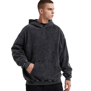 Sudadera con Lavado Ácido de Moda, Estilo Deshilachado, Sudadera Básica al por Mayor de Algodón Mezclado, Diseño Personalizado, Sudadera con Lavado Ácido Crudo - Product Image 1