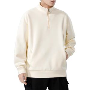 Excelente Sudadera Casual de Último Diseño al por Mayor con Media Cremallera, Manga Larga, Color Liso, Estilo Invernal Más Grueso - Product Image 3