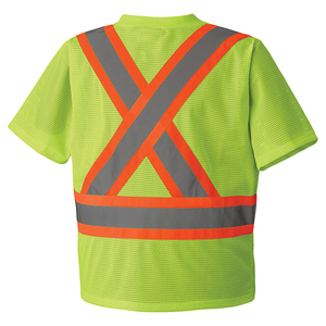 Camiseta DE SEGURIDAD reflectante de poliéster 100% de alta visibilidad personalizada Camiseta de seguridad personalizada de trabajo de manga corta impermeable para hombres - Product Image 6