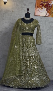 Lehenga Choli de qualité supérieure avec broderie et sequins, prêt à porter, pour les mariages - Product Image 4