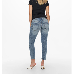 Nueva Llegada Luz Azul Cielo de Hielo de Cintura Alta de Pierna Ancha Casual Mujeres Denim Jeans Loose Fit 100% Algodón Ecológico Transpirable - Product Image 2