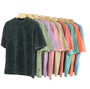 T-shirt élégant pour hommes, délavé à l'acide, haut tendance et confortable, anti-rides, à séchage rapide, avec qualité durable 100% coton - Product Image 1