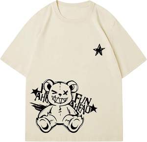 Camiseta extragrande de peso pesado personalizada para hombre, diseño de patrón de letras con serigrafía de algodón pesado 100% - Product Image 4