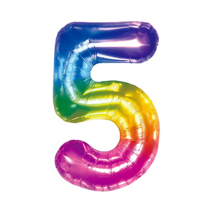 Palloncino Foil Numero 5 Multicolore 80cm per Decorazioni Festa - Product Image 2