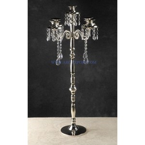 Best Quality Crystal and Metal Steel Lightening Candelabra Marvelous Designing <b>Mirror</b> Polished Luxurious <b>Candle</b> <b>Holders</b> for Sale - Product Image 3