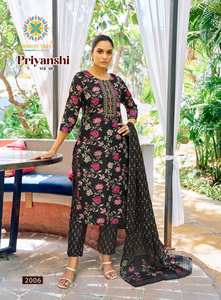 Broderie imprimée en coton droit de qualité supérieure Collection Kurti Vêtements indiens et pakistanais Prix de gros pour fête et tenue décontractée - Product Image 4