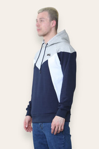 เสื้อฮู้ดดี้โอเวอร์ไซส์แบบมีกระเป๋าหน้า สีบล็อก ตัดเย็บตามสั่ง ขายส่ง พร้อมปักลายพิมพ์นูน สำหรับผู้ชาย - Product Image 4