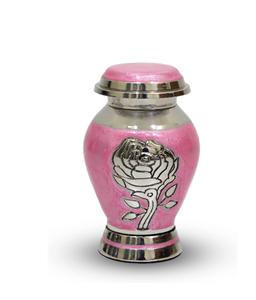 โกศเพลิงศพกุหลาบสีชมพู - โกศของที่ระลึกสําหรับเถ้ามนุษย์ - โกศสีชมพูทํามือสําหรับเถ้าพร้อมกล่องและกระเป๋าระดับพรีเมียม - เกียรติยศของคุณ - Product Image 1