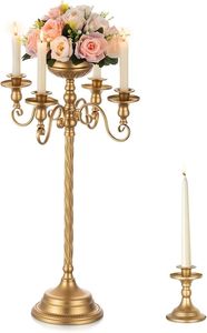 Candelabro de Cristal Dorado de Lujo, Elegante Portavelas Triple para una Decoración del Hogar Glamorosa - Product Image 6
