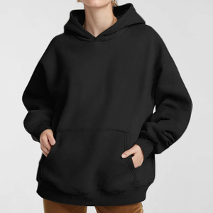 Custom Womens <b>Cropped</b> <b>Zip</b> <b>Up</b> Hoodie Oversized Pullover Hoodies Sweatshirts Cotton Hoodie Set Plus Size Wholesale - Product Image 2
