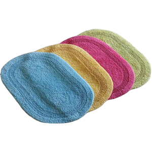 Vaibhav Exports 100% alfombrillas de baño de algodón antideslizantes colores personalizados estilo liso forma ovalada para uso doméstico en hoteles precios bajos disponibles - Product Image 1