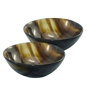 Impresionante cuerno Material forma redonda hecho a mano servir comida frutas aperitivos Color negro tazón cerámica cuencos gratis - Product Image 5