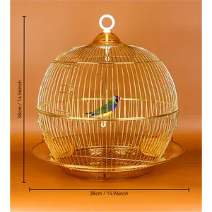 Jaulas de pájaros de Metal con diseño de animales sólidos para bodas, transportadores portátiles para mascotas, cierre de botón, casas de pájaros colgantes de hierro, favores de boda - Product Image 2