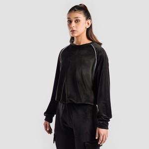 Chemise de compression décontractée pour femmes 100% coton respirante en polaire brodée sur le devant taille personnalisée XS hiver vente en gros haute qualité - Product Image 2