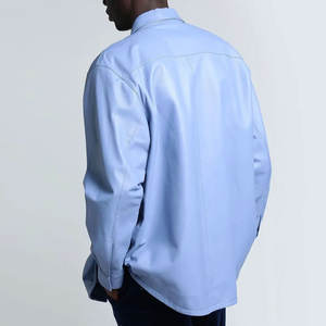 Waterproof Latest Design New Quality Men <b>Leather</b> <b>Shirt</b> Long Sleeve Outdoor Wear Plain Design Men <b>Leather</b> <b>Shirt</b> - Product Image 3