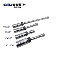 TAIWAN CALIBRE 6 pièces 3/8" Dr. Jeu d'outils de dépose de bougies magnétiques en CRV avec étui rigide et rallonge pivotante – Garantie 1 an
