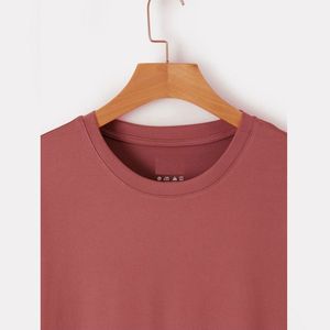 100% coton Design vierge nouveauté hommes T-Shirt décontracté Logo personnalisé impression o-cou tricoté tissu - Product Image 4