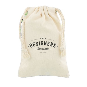 Bolsas de regalo plegables con cordón de yute y algodón con cierre de cremallera Color sólido natural Tamaño personalizable para funciones de boda - Product Image 1