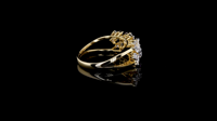 Bague de mariage pour femme, diamant marquise cultivé en laboratoire, argent 14K plaqué rhodium, certifié IGI, design floral en grappe |   Exquis
