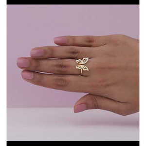 Motif papillon plaqué or 14 carats Style classique Starrer doré Fashion Zircon Platinum Setting Certified GRS pour les mariages - Product Image 4