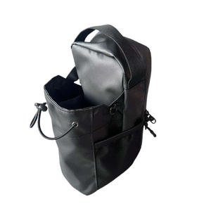 Unisex PU Waist <b>Bag</b> 25L String Closure Gym Fitness <b>Bag</b> Black - Product Image 1